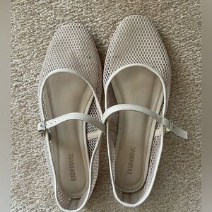 Cushionaire Women's Beige Mary Jane Flats